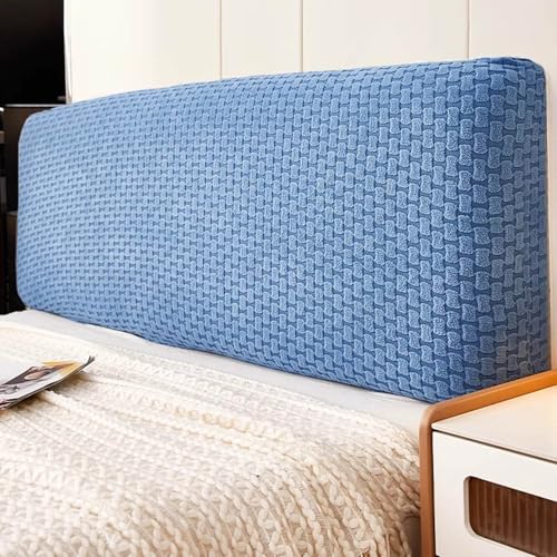 LZTET Kopfteilbezug FüR Bett,Elastischer Schutz,Weicher Jacquard-Samtstoff Staubdicht,All-Inclusive Kopfteilbezug,SchutzhüLle FüR Gepolsterte Schlafzimmer Kopfteil(150cm,Blue 2) von LZTET