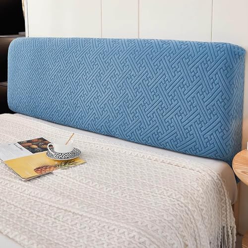 LZTET Kopfteilbezug FüR Bett,Elastischer Schutz,Weicher Jacquard-Samtstoff Staubdicht,All-Inclusive Kopfteilbezug,SchutzhüLle FüR Gepolsterte Schlafzimmer Kopfteil(150cm,Blue 3) von LZTET