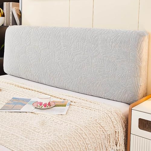 LZTET Kopfteilbezug FüR Bett,Elastischer Schutz,Weicher Jacquard-Samtstoff Staubdicht,All-Inclusive Kopfteilbezug,SchutzhüLle FüR Gepolsterte Schlafzimmer Kopfteil(150cm,Light Gray 1) von LZTET