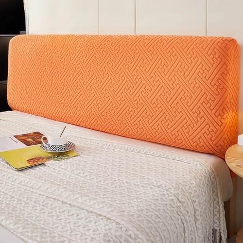 LZTET Kopfteilbezug FüR Bett,Elastischer Schutz,Weicher Jacquard-Samtstoff Staubdicht,All-Inclusive Kopfteilbezug,SchutzhüLle FüR Gepolsterte Schlafzimmer Kopfteil(150cm,Orange) von LZTET