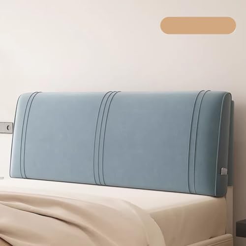 LZTET Lesekissen,Weicher HolläNdischer Samtstoff Staubdichte SchutzhüLle,Universell Verdicken Kopfteilbezug üBerzug FüR Gepolsterte Schlafzimmer Kopfteil(120 * 60 * 10cm(Paste),Blue) von LZTET