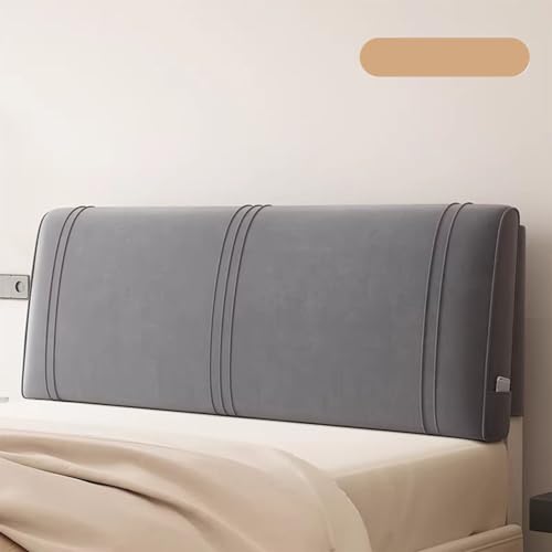 LZTET Lesekissen,Weicher HolläNdischer Samtstoff Staubdichte SchutzhüLle,Universell Verdicken Kopfteilbezug üBerzug FüR Gepolsterte Schlafzimmer Kopfteil(120 * 60 * 10cm(Paste),Gray) von LZTET