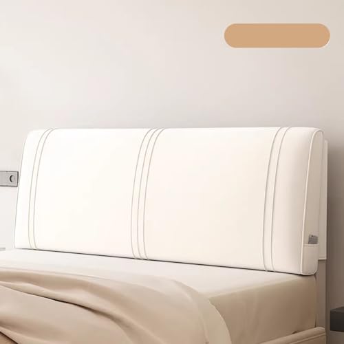 LZTET Lesekissen,Weicher HolläNdischer Samtstoff Staubdichte SchutzhüLle,Universell Verdicken Kopfteilbezug üBerzug FüR Gepolsterte Schlafzimmer Kopfteil(120 * 60 * 10cm(Straps),Off-White) von LZTET