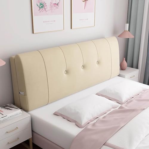 LZTET RüCkenlehne Kopfkissen FüR Bett Kissen,Samtstoff Back Protection Slipcover,Weich LendenwirbelsäUle Position UnterstüTzung Lesekissen,FüR Bett Ohne Kopfteil(120 * 60 * 12cm(Paste),Apricot) von LZTET