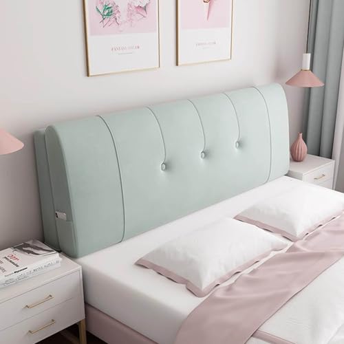 LZTET RüCkenlehne Kopfkissen FüR Bett Kissen,Samtstoff Back Protection Slipcover,Weich LendenwirbelsäUle Position UnterstüTzung Lesekissen,FüR Bett Ohne Kopfteil(120 * 60 * 12cm(Paste),Light Green) von LZTET