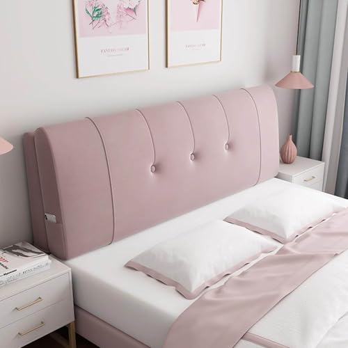 LZTET RüCkenlehne Kopfkissen FüR Bett Kissen,Samtstoff Back Protection Slipcover,Weich LendenwirbelsäUle Position UnterstüTzung Lesekissen,FüR Bett Ohne Kopfteil(120 * 60 * 12cm(Paste),Pink) von LZTET