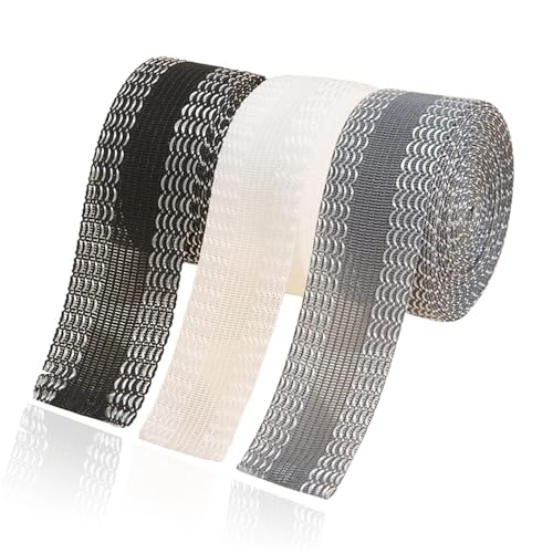 3 Stück Saumband Zum Aufbügeln, Kleidung Aufbügeln Klebeband 9M Bügelband Hose Kürzen Nahtband Zum Nähen Hem Tape Iron für Säume Stoffe 2.5 CM Breit(Schwarz, Weiß, Grau) von LZYDKH