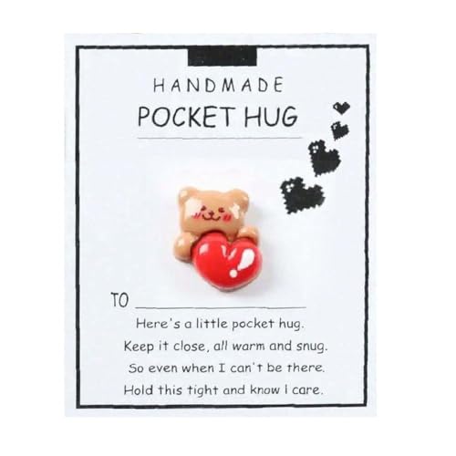 A Little Pocket Bear Hug, Sending You a Bear Hug with Positive Cards, Emotionale Grußbär-Ornamente, Kee Support mit Karte von LZYWOD