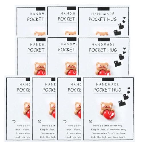 A Little Pocket Bear Hug,Sending You a Bear Hug with Positive Cards, Emotionale Grußkarte Bär mit Stützornamenten, Kee von LZYWOD