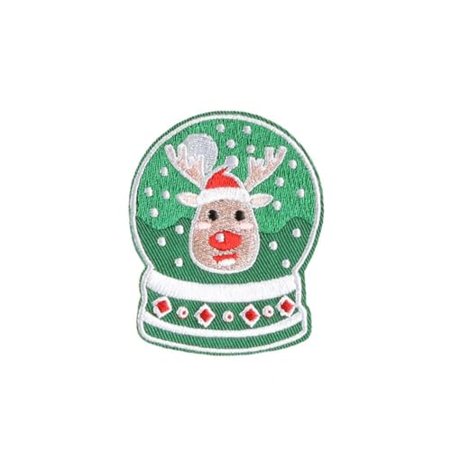 Aufbügler mit Weihnachtsmotiv, bestickt, zum Aufnähen, Reparaturflicken, niedlich, festlich, Weihnachtsmann, Baum-Designs von LZYWOD