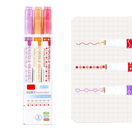 LZYWOD 3/6 Stück/Set Blumenform Textmarker Roller Tip Curve Liner Marker Schule Schreibwaren Bürobedarf Koreanischer Stift 2025 Stifte Stift Magicborder Pen Grip Border Set Grace Kurve Grace von LZYWOD