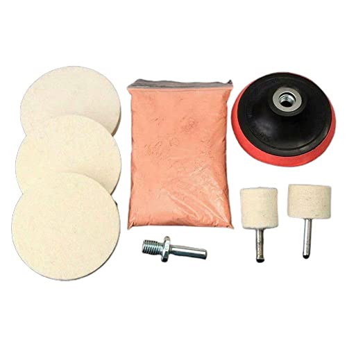 LZYWOD Ceroxid Glas Polierset, 8 Stück/1 Set Glaspolierset Multifunktionaler Tiefenkratzer Entferner Auto Politur Pad, Tiefenreinigung Entfernung Reparatur Werkzeug, Auto Windschutzscheibe Kit von LZYWOD