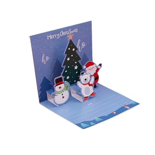 Weihnachtskarten mit 3D-Hüpfkarten, Klappkarten mit Umschlägen, lustiger Weihnachtsmann, Schneemann, 3D von LZYWOD