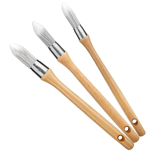 3-teiliges spitzes Pinsel-Set, rund, Holzpinsel, Ring, Bogenspitze, Borsten, Dekorierpinsel für Möbel, Handwerk, Malen, Trimmen von LZZEM