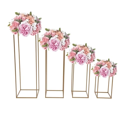 LZZYFPX 4Pcs Metall Überzug Floral Decor Vase Boden Spalte Stehen Straße Führen Hochzeit Versorgung von LZZYFPX