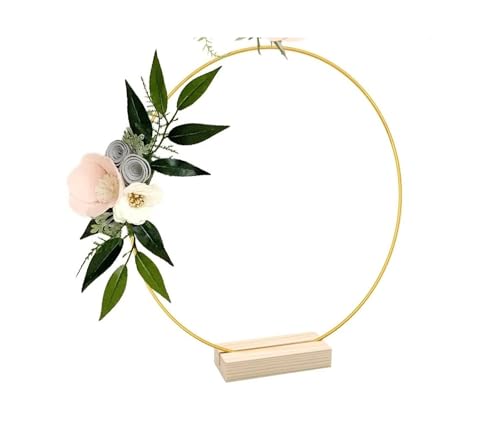 LZZYFPX 5 Teile/Satz Runde Floral Hoop Metall Floral Hoops Mit Basen for Hochzeit Party Tisch Mittelstück Dekoration(20cm) von LZZYFPX