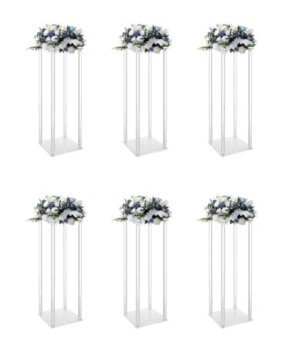 LZZYFPX Acrylvase, Hochzeitsmittelstücke, 10/2 Stück, durchsichtiger Säulen-Blumenständer, geometrischer Präsentationsständer(10 Pcs) von LZZYFPX