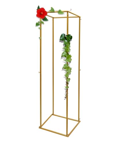 LZZYFPX Blumenständer mit Goldener Metallsäule, Hochzeitshintergrundständer, Blumenarrangement, Pflanzenregal for Hochzeitsfeier, Abendessendekor, 180 cm von LZZYFPX