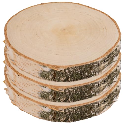 3 Stück Holzscheiben, Runde Holzplatte 17-20 cm Durchmesser, ca. 25 mm Dick, Kiefernholz, Polierte Baumscheiben für DIY, Basteln und Hochzeitsdeko, Natur Holz Log Scheiben von La Manuli