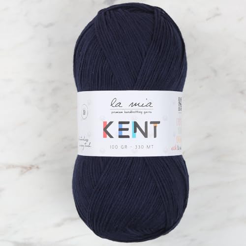 La Mia Kent L005 Garn aus 50 % Baumwolle und 50 % Acryl, 100 g, 330 m, Marineblau von La Mia