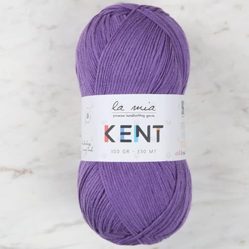 La Mia Kent L023 Garn aus 50 % Baumwolle und 50 % Acryl, 100 g, 330 m, Violett von La Mia