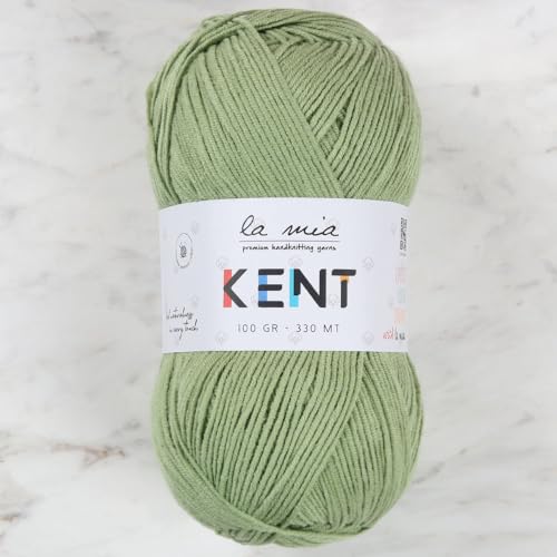 La Mia Kent L025 Garn aus 50 % Baumwolle und 50 % Acryl, 100 g, 330 m, Grün von La Mia