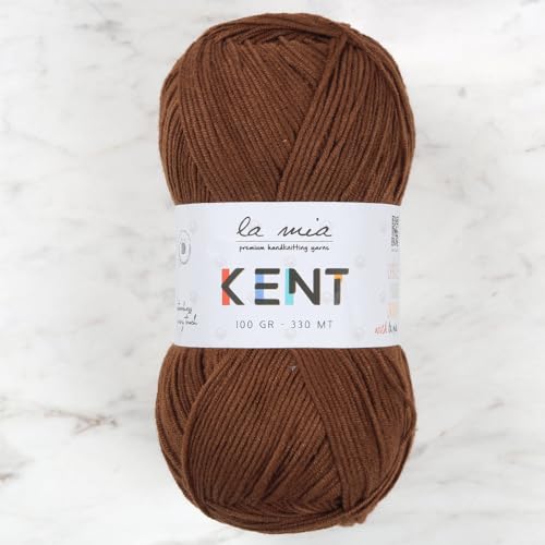 La Mia Kent L028 Garn aus 50 % Baumwolle und 50 % Acryl, 100 g, 330 m, Braun von La Mia