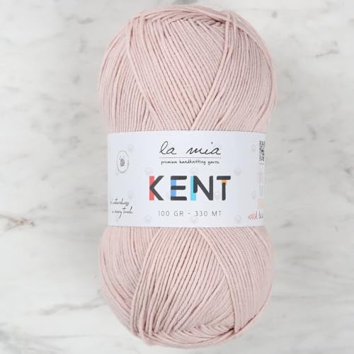 La Mia Kent L029 Garn aus 50 % Baumwolle und 50 % Acryl, 100 g, 330 m, Puderrosa von La Mia