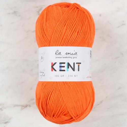 La Mia Kent L038 Garn aus 50 % Baumwolle und 50 % Acryl, 100 g, 330 m, Orange von La Mia