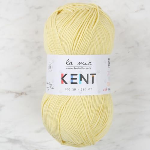 La Mia Kent L043 Garn aus 50 % Baumwolle und 50 % Acryl, 100 g, 330 m, Gelb von La Mia