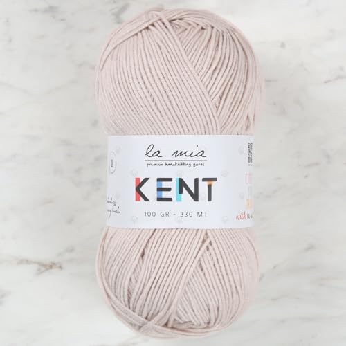 La Mia Kent L050 Garn aus 50 % Baumwolle und 50 % Acryl, 100 g, 330 m, Hellbeige von La Mia