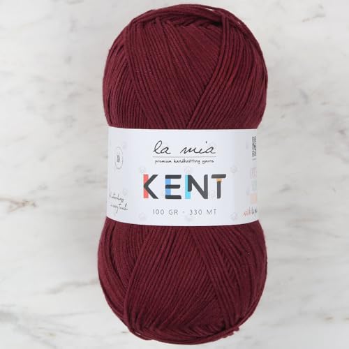 La Mia Kent L065 Garn aus 50 % Baumwolle und 50 % Acryl, 100 g, 330 m, Burgunderrot von La Mia