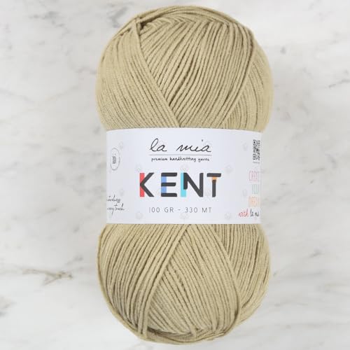 La Mia Kent L098 Garn aus 50 % Baumwolle und 50 % Acryl, 100 g, 330 m, Beige von La Mia