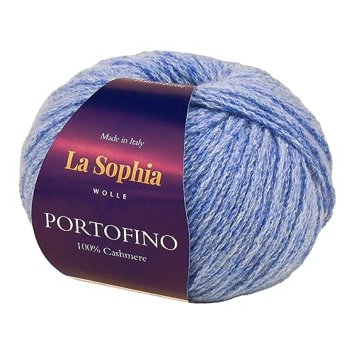 La Sophia Wolle |100% Kaschmir Portofino |25g Kaschmir Wolle zum Stricken oder Häkeln (PF2326 Hellblau) von La Sophia WOLLE