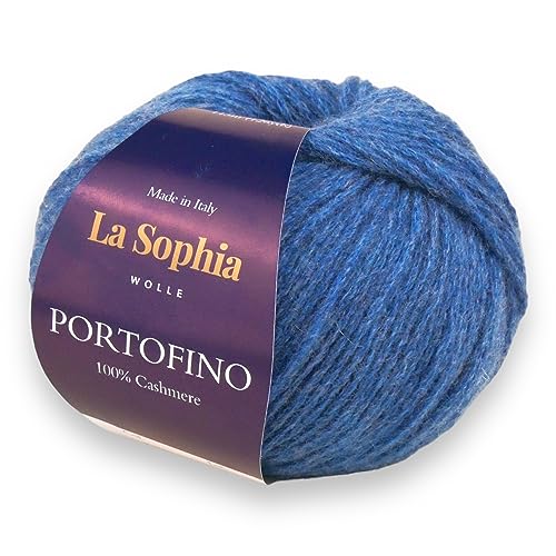 La Sophia Wolle |100% Kaschmir Portofino |25g Kaschmir Wolle zum Stricken oder Häkeln (PF2378 Blau 3) von La Sophia WOLLE