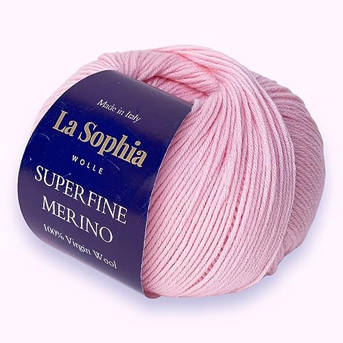 La Sophia Wolle |100% Merino Superfine (17 Mikrometer) |50g Merino Wolle zum Stricken oder Häkeln (SM6778 Rosa) von La Sophia WOLLE