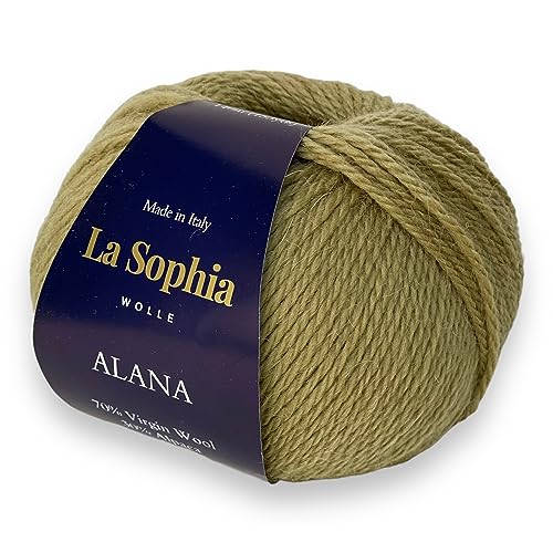 La Sophia Wolle | Alpaka mit Merino Mischung | 50g Alpaka Wolle zum Stricken oder Häkeln (AA2736 Senf) von La Sophia WOLLE