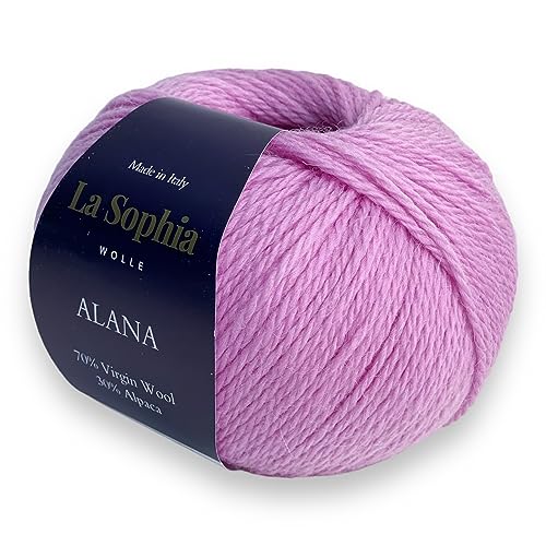 La Sophia Wolle | Alpaka mit Merino Mischung | 50g Alpaka Wolle zum Stricken oder Häkeln (AA7120 Rosa) von La Sophia WOLLE