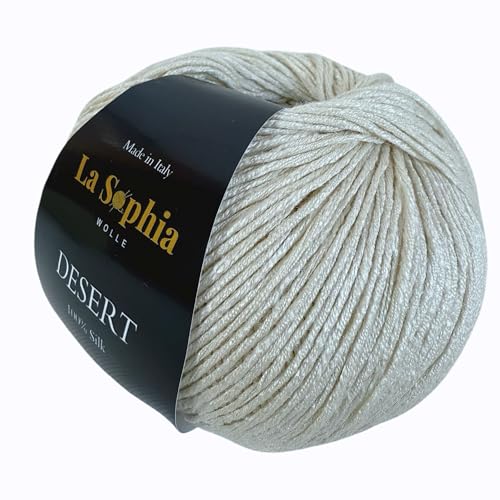 La Sophia Wolle | Desert 100% Seide Silk| 50g Seide zum Stricken oder Häkeln (4-5mm Nadelstärke) von La Sophia WOLLE