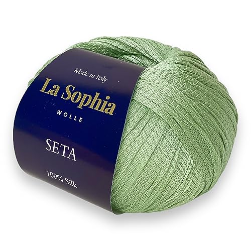 La Sophia Wolle | Seta 100% Seide Silk| 50g Seide zum Stricken oder Häkeln (ST6930 Jade Grün) von La Sophia WOLLE