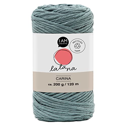 Lalana | 100% recycled | Garn Carina | große Farbauswahl | 3 mm | Häkeln & Stricken & Weben | DIY | Graublau | 120 m von LaLaNa