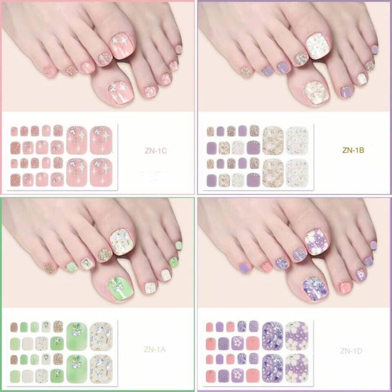 Nagelfolie Selbstklebend Für Zehennägel Full Cover Nagelsticker Aufkleber Pediküre Wrap Nagelaufkleber Ohne Lampe Design Trend Sommer Füße von LaPerlaDiSaWi