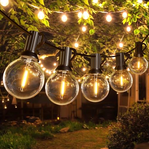 Lichterkette Außen, 15M LED Outdoor Lichterkette mit 25+1 G40 Glühbirnen Plastik, Wasserdicht Innen/Außen Lichterketten Außen Strom für Garten, Terrasse, Balkon von LaPitio