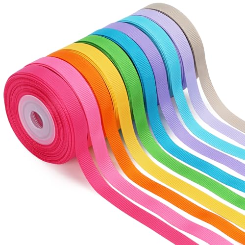 LaRibbons Ripsband-Set, 0,9 cm, 91,4 m, 10 Rollen, Frühlings-Oster-Bastelband für Geschenkverpackungen, Blumensträuße, Hochzeit, Party, Dekoration von LaRibbons