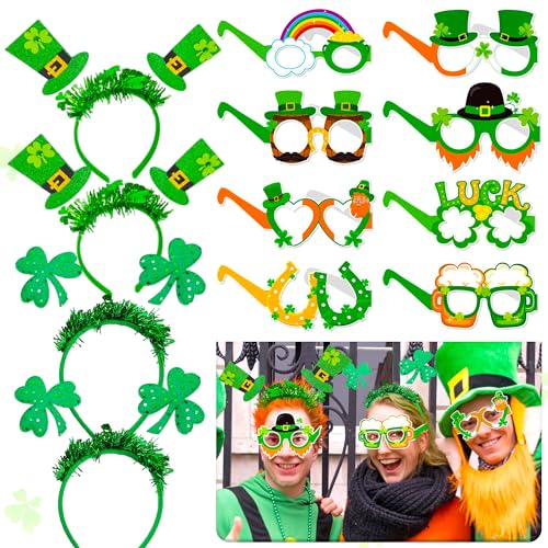 LaVenty 12pcs St. Patrick's Day Photo Booth Requisiten Stirnband Brille von LaVenty