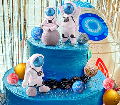 LaVenty 17 Stück Weltraum-Partyzubehör Galaxie-Kuchendekoration Weltraum-Kuchendekoration Rakete Kuchendekoration Astronauten-Kuchendekoration Planet Tortenaufsätze zum Mond Kuchendekoration von LaVenty