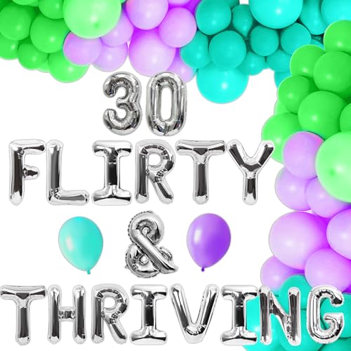 LaVenty 30 Flirty and Thriving Birthday Decoration 30th Balloon Garland Flirty Thirty Birthday Decors Dirty Thirty 30th Birthday Supplies von LaVenty