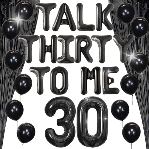 LaVenty Black Talk 30 to Me Luftballons Talk 30 to Me Geburtstagsdeko Talk Thirty To Me Hintergrund Talk Thirty To Me Banner 30 Geburtstag Deko Dirty 30 Geburtstag Dekoration von LaVenty