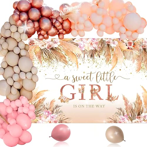 LaVenty Boho Baby Shower Girl Decorations Baby Shower Decorations Women Boho Rainbow Baby Shower Welcome Sign Its A Girl Banner Baby Girl Balloons Baby Shower Photo Props von LaVenty