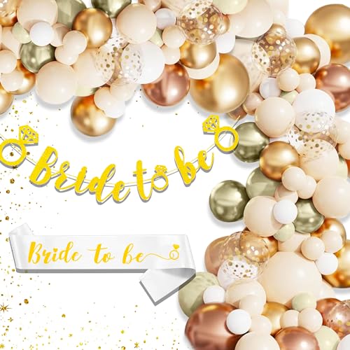 LaVenty Boho-Banner mit Aufschrift "Bride to Be", Boho-Brautparty, Dekoration, Brautparty, Boho-Hintergrund, für zukünftige Braut, mit Luftballons, Schärpe von LaVenty